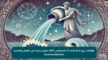 توقعات برج الدلو الأحد 17 أغسطس 2025: فرص جديدة في العمل وتحسن بالعاطفة والصحة